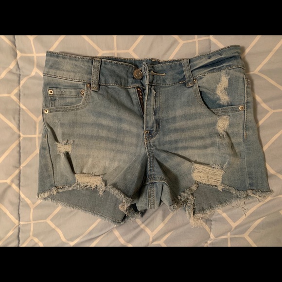 Pants - Ripped Jean Shorts